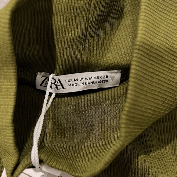 Zara Olive Cut Out Rib Dress - Picture 8 of 9